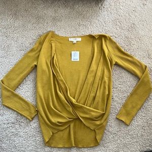 Yellow open front, long sleeve